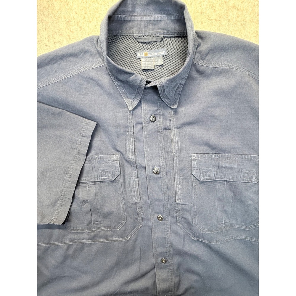 5.11 Tactical Shirt Men 2XL Navy Blue Short Sleeve‎ Tactical Vented Work 2XL